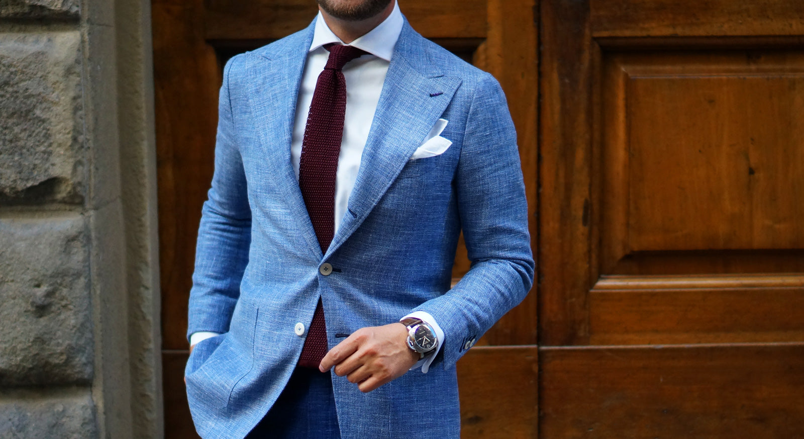 Navy & Blue Medallions Foulard Silk Tie - Beckett & Robb