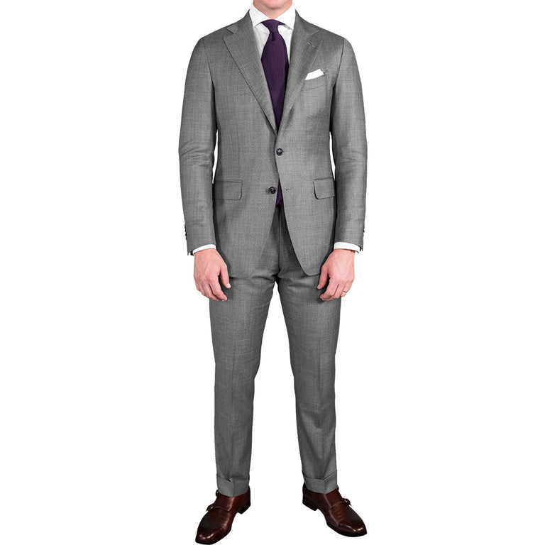 Light Grey Bird's Eye Suit - Beckett & Robb