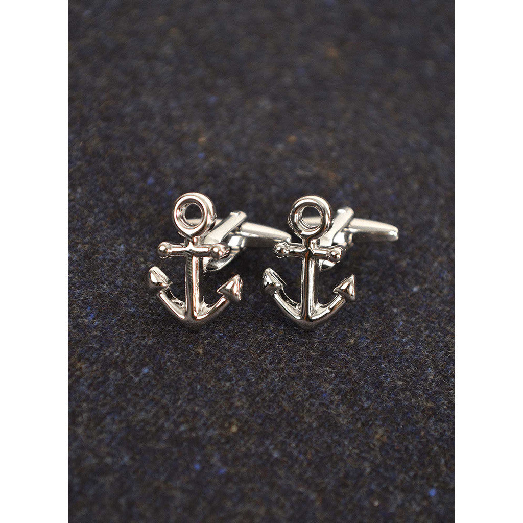 Cufflinks with Eagle and 2024 Anchor in Sterling Silver (SS08057 L & R)