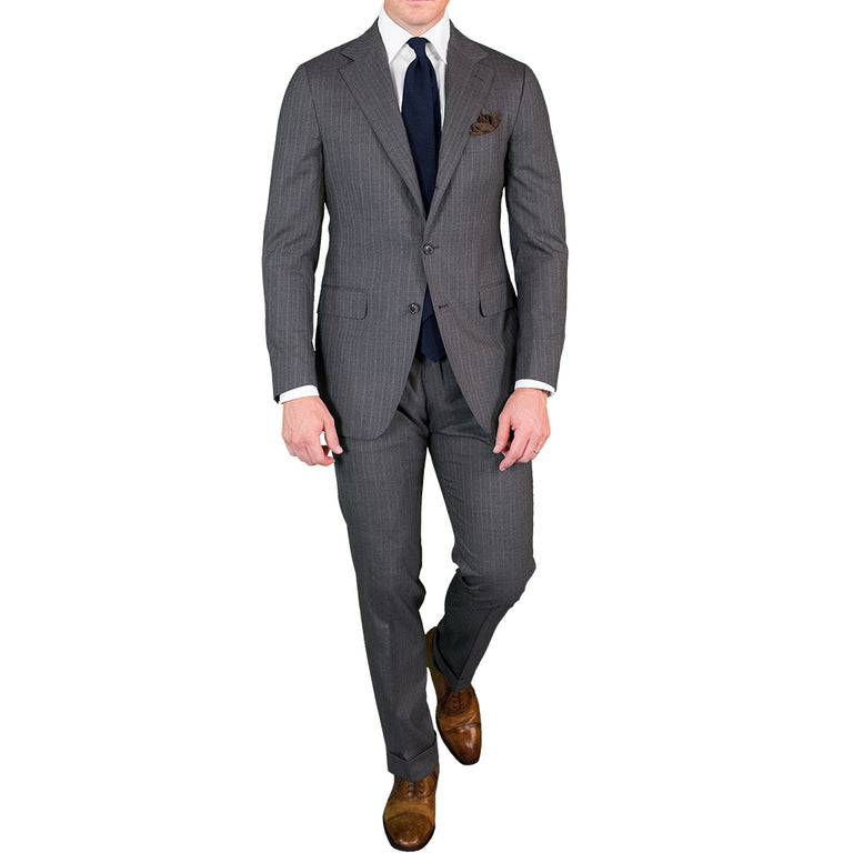 Grey Shadow Stripe Suit - Beckett & Robb