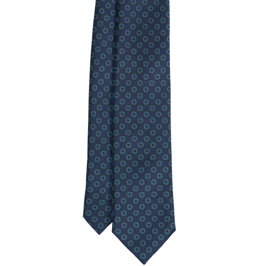 Navy & Blue Medallions Foulard Silk Tie – Beckett & Robb