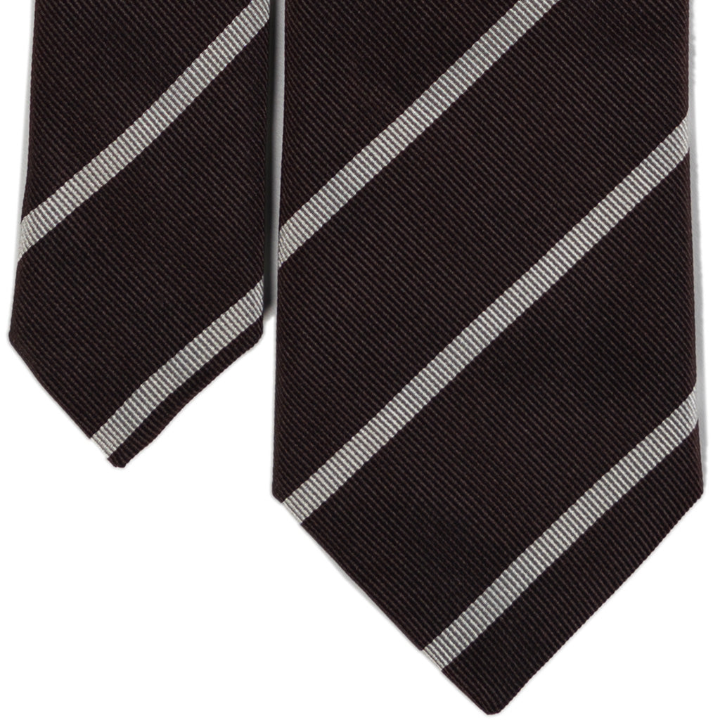 Silk Striped Neck Tie - Black - GBNY