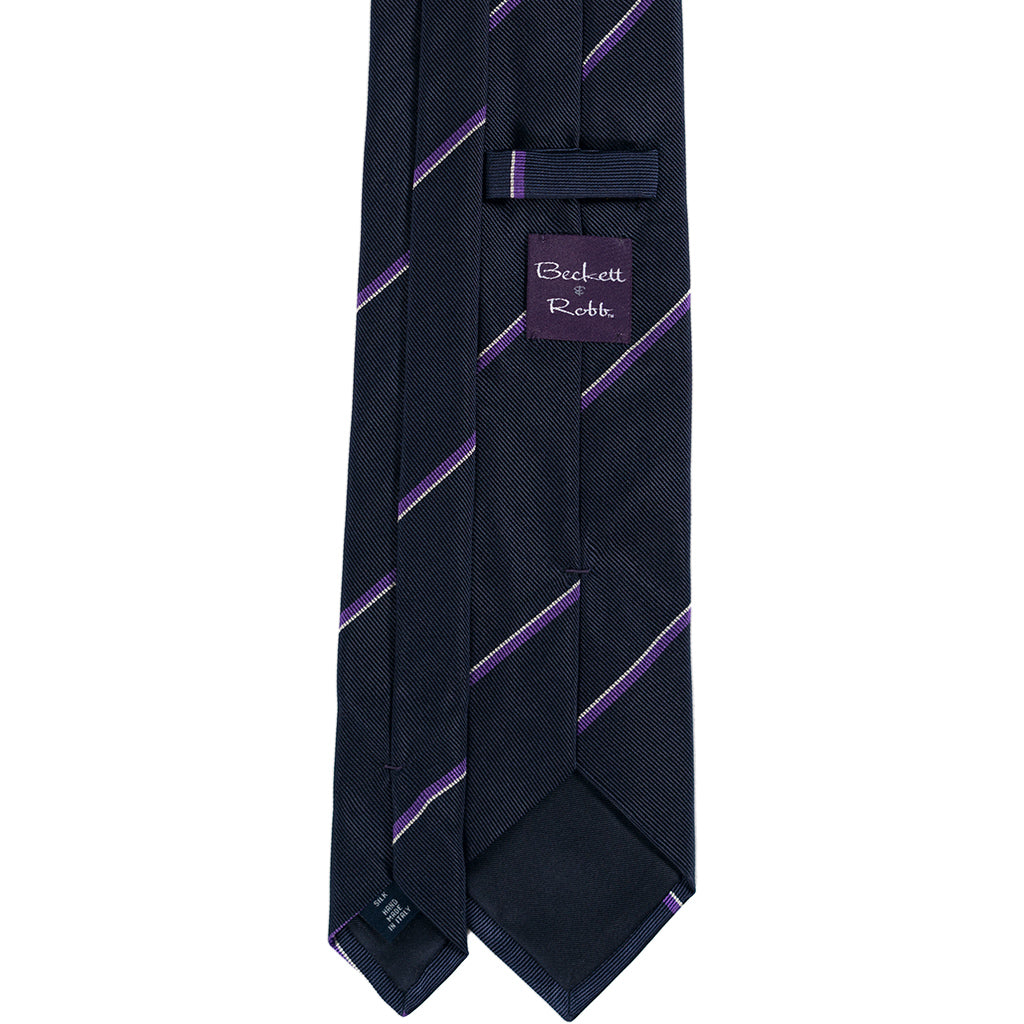 Navy Purple Stripe Silk Tie – Beckett & Robb